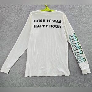 PINK Victoria's Secret Women
Shirt L White Sequin
Embroidered Irish Happy Hour